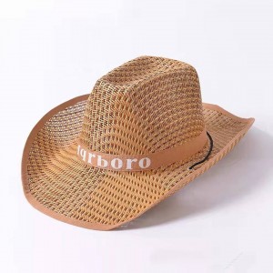 Custom Men Unisex Uv Cowboy Wide Brim Strawl Sunhat Farmer Straw Hats