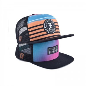 Customised Most Popular Vintage Youth Oem Custom Flat Brim Sublimation Trucker Hat