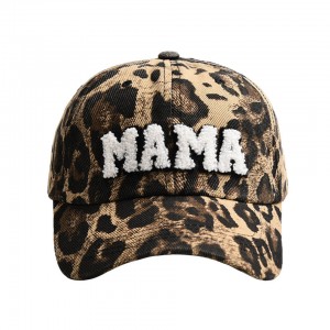 Camo Leopard Print Embroidered InitialMama Baseball Cap