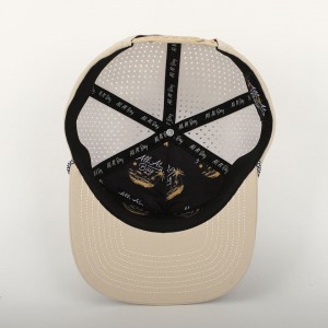 Flat Bill Unstructured Gorras,Waterproof Laser Cut Hole Perforated Hat