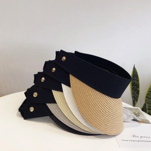 Summer Uv Protection Large Wide Brim Travel Beach Sun Hats Foldable Packale Straw Sun Visor Straw Hats