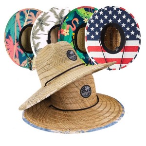 High Quality Designer Fashion Wholesale Summer Spring Custom Lifeguard Sun-proof Straw Beach Hat With Big Brim