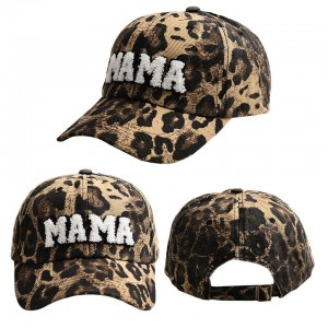 Camo Leopard Print Embroidered InitialMama Baseball Cap