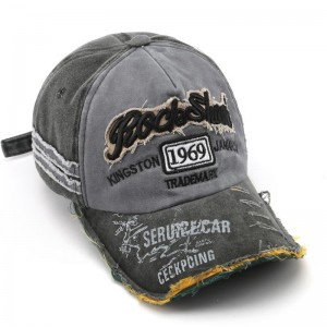 High Quality Unstructured Custom Embroidery Logo Distressed Baseball Caps