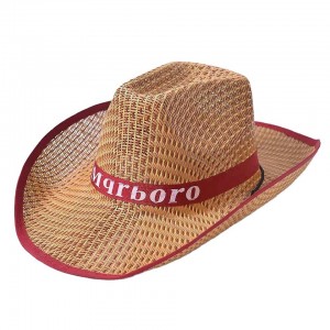 Custom Men Unisex Uv Cowboy Wide Brim Strawl Sunhat Farmer Straw Hats