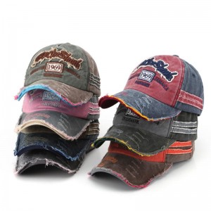 High Quality Unstructured Custom Embroidery Logo Distressed Baseball Caps