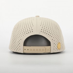 Flat Bill Unstructured Gorras,Waterproof Laser Cut Hole Perforated Hat