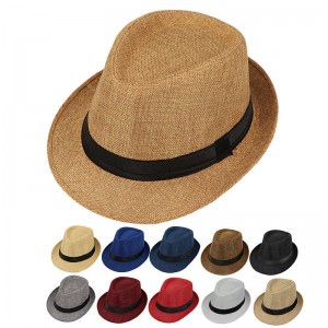 Wholesale New Design Straw Hat Big Brim Outdoor Cowboy British Sunshade Panama Beach Straw Hat -